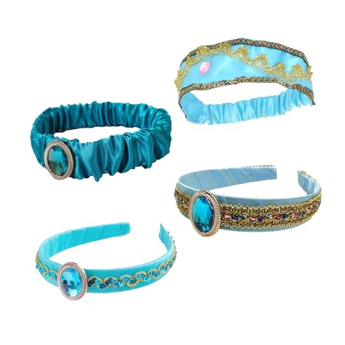 Fasce per capelli da ragazza al gelsomino con grande cristallo copricapo da principessa araba accessori per capelli