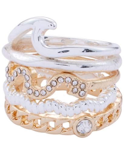 Bague empilable bicolore Lucky Brand deux tons anneau femme ajustable