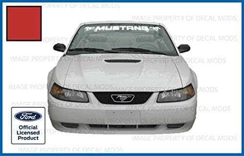 Miniatura 3 de Decal Mods Cartel para parabrisas delantero compatible con Ford Mustang (1999-2004), calcomanía gráfica V6 Pony, PMP (rojo) - CR