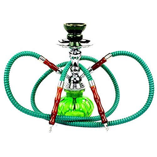 Hookah 2 Hose Set Glass Water Vase Tobacco Bong Smoking Shisha Pipe Hookah