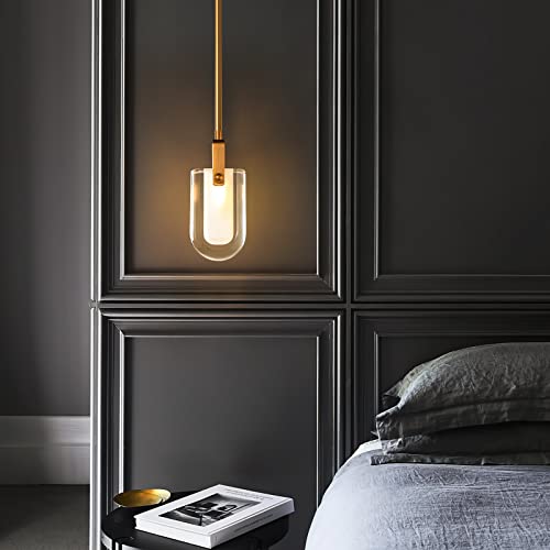 Lmqnine Kitchen Light Fixtures Ceiling Gold Mini Pendant Lights Bedroom Bedside Table Small Pendant Light For Kitchen Island Bedroom Hallway Entryway Bar Pendant Lighting (1-Light) #TOP2