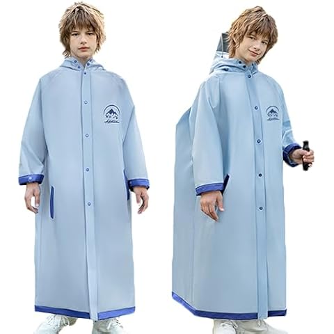 Fewlby Raincoat Kids Poncho Waterproof Jackets Boys Girls Hooded Rain Coats Toddler Reusable Rainproof Cape Cover