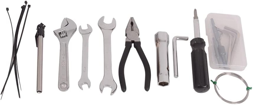 MOTO4U 12PC Universal Compact Repair Tool Kit for Metric Japanese Motorcycles UTV ATV Snowmobiles Snowbikes and Personal Watercraft