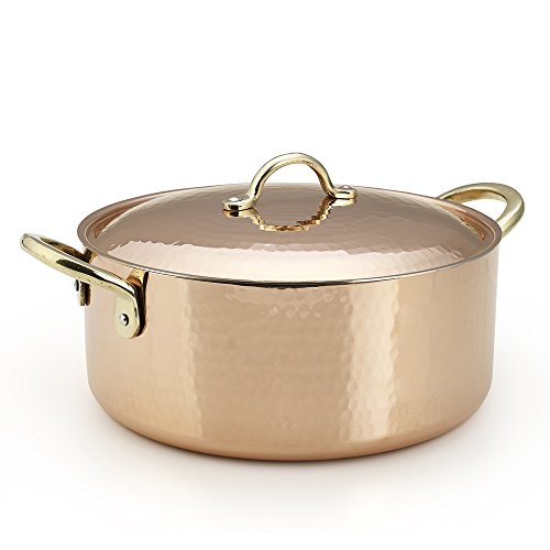 Kuprum Copper Pot 4 Quarts Tin Lined Hand-Hammered
