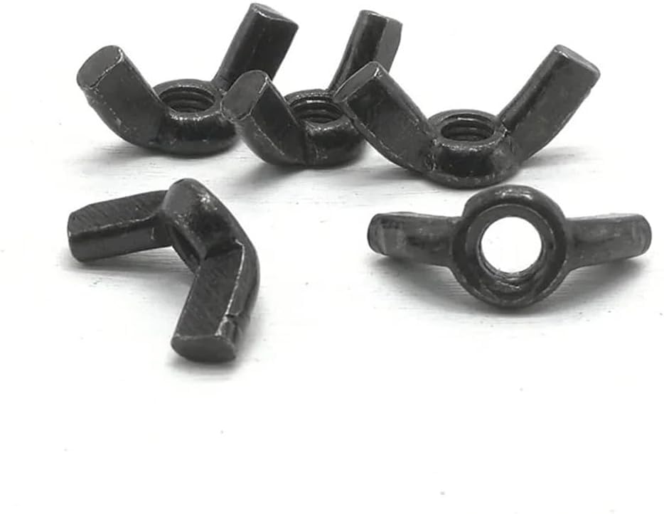 Wing nut, Hand Twist nut, Wing Nuts Black Carbon Steel Hand Tighten Fastener Hardware(M5)
