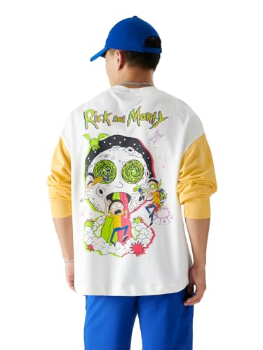 Image of The Souled Store Rick And Morty: Morty's World Men Oversized Full Sleeve T-Shirt