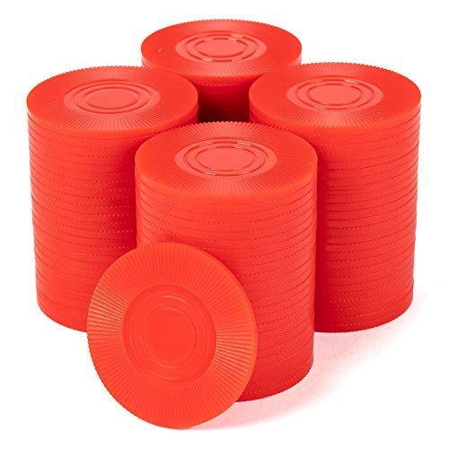 Brybelly 100-Pack Interlocking Poker Chip Set - 2 Gram Lightweight Plastic Chips For Texas Hold Em Poker, Card Games, Casino Night, Mathematics Counting Learning, Large Bingo Markers (Red) #TOP14