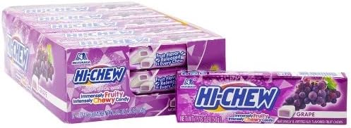 Hi-Chew Sensationally Chewy Japanese Fruit Candy, Grape 50G (Pack of 15)