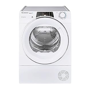 Candy Rapidó, ROE H10A2TCEX-S, condensdroger, 10 kg, warmtepomp, smart-tekst-display, WLAN, Hon-app, 7 snelcycli, lade van 5 l, kreukvrij, thuis 24 uur, klasse A++, wit