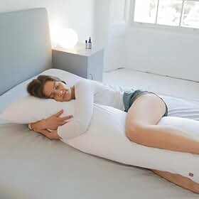 Xuxão Travesseiro de Corpo Antialérgico + Fronha Lavável Com Zíper (Branco)