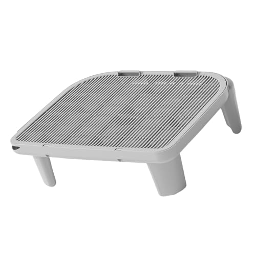 Fzaqwen 猫砂スロープ、猫砂キャッチャー、滑り止めトイレ、ペット用品用猫砂キャッチャーマット、室内猫, グレー