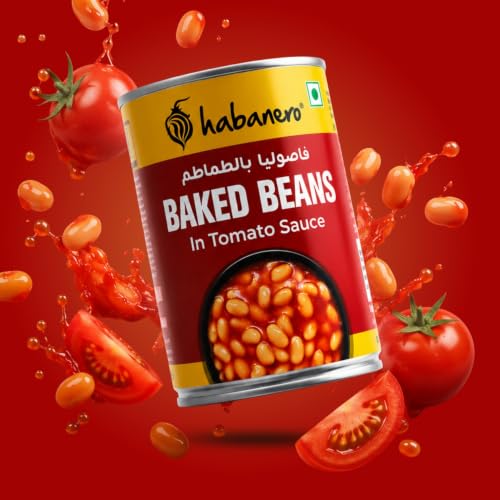 Image of Habanero Baked Beans in Tomato Sauce | Ready to Eat Baked Beans | High Protein & High Fibre | Breakfast Beans | 400g