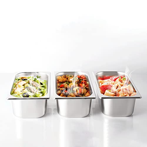 Kingrol THP-2 Pack 1/3 Size Hotel Pans With Lids, 3-5/8 Inch Depth, 22 Gauge Steam Table Pan thumb #4