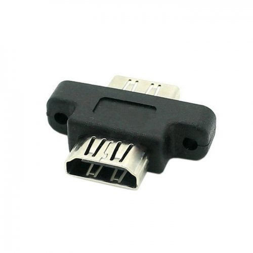 cablecc HDMI Female to HDMI 1.4 Female Extension Extender Coupler Adapter with Panel Mount Holes, Black (black-4) - Image 2