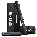TEKTO F2 Bravo Folding Pocket Knife - EDC Knife, D2 Steel Blade, Ceramic Ball Bearings, Swift Flip Foldable Pocket Knives for Camping, Hiking - G10 Black Handle, Blue Titanium Accents, 2.4oz (68g)