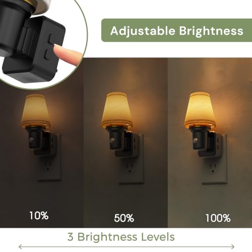 Image of L LOHAS LED Night Lights Plug into Wall, Linen Fabric Night Light