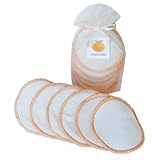 Satsuma Designs Organic Washable 3-Pack Nursing Pads, Natural/Orange