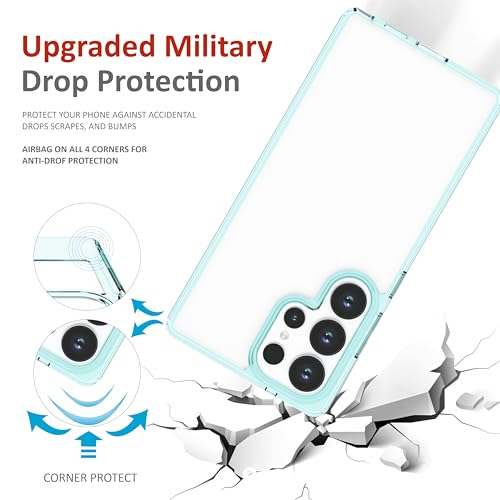 Image of TPU+PC Case for Samsung Galaxy S25 Ultra, [Anti-Yellowing Technology] [Military Grade Drop Protection] Shockproof Case Slim Hybrid Phone Case for Samsung Galaxy S25 Ultra 5G - Crystal Aqua Blue