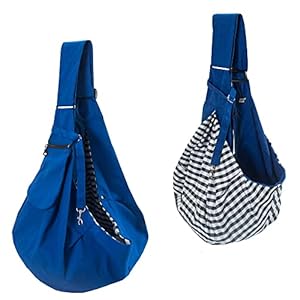   Pet-Sling-Carrier-Adjustable-Shoulder-Strap-Puppy-Tote-Hands-Free-Reversible-Pet-Backpack-for-Outdoor-Travel-Blue