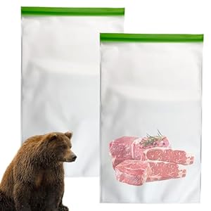 Bear Bags for Food Backpacking-12×20 Inch Odor Proof Storage Bags 7.87 Mil Reusable No-Odor Ziplock Barrier Bags Fit Home Organization Camping, Food Storage (2pack)