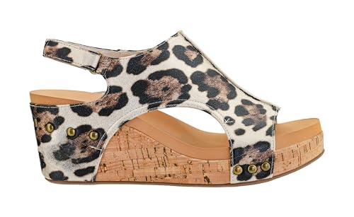 Image of Corkys Footwear Womens Carley Wedges, Featuring Corkys EVA Foam Cushioned Insoles, A 2.5 Inch Heel, Lightweight For All Day Wear, And Hook And Loop Closure