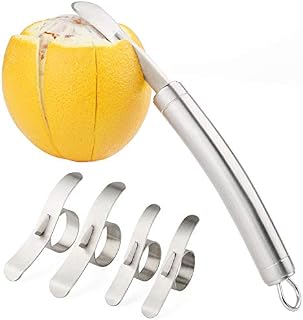 Orange Peelers Set of 5 Stainless Steel with Slicer Cutter Peeler Comfortable to Peel Orange Potato Carrot Cucumber Cooking Tool