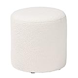 Baxton Studio Tori Ottoman, One Size, Ivory