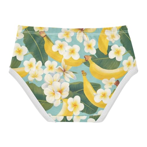 Wusikd Bananas Plumeria Girls' Underwear Cotton Flowers Girls Briefs Soft Toddler Underwear 2T2