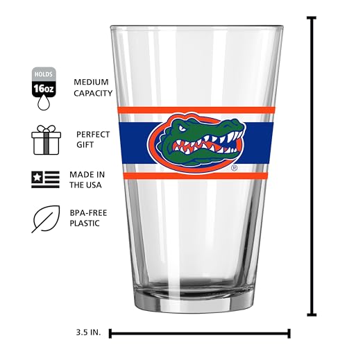 Image of Logo Brands NCAA 16 oz Pint Glass - Durable Glass With Bold Team Color- Chip-Resistant Rim Drinkware For Fans, Tailgates, Home Bars & Everyday Use