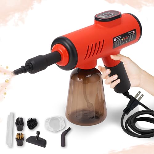 LNXGJJ Handheld Pressurized Steam Cleaner, 600ml Hands-Free Portable Steamer, Mini Multipurpose Steam Cleaner with 7 PCS Accessories, For Home|Upholstery|Car|Floor|Grout