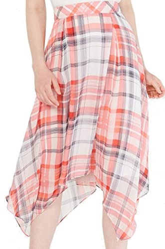 Tommy Hilfiger Plaid Handkerchief Hem Skirt