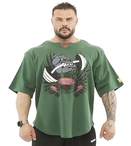 T-shirt de sport surdimensionné pour homme en coton épais et confortable