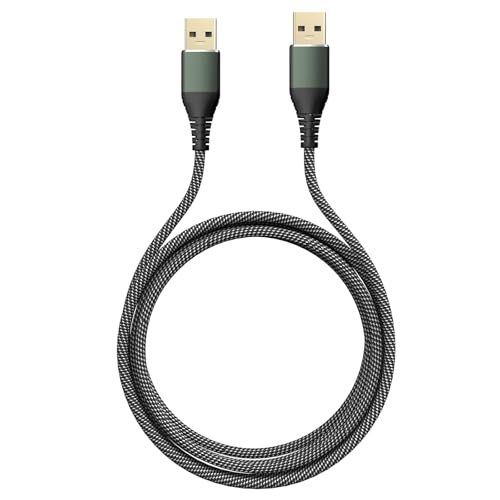 Image of TIGOJH USB 3.0 cable 2M,USB A male to A male nylon connection cable, 5Gbps super speed, gold-plated connector for HDD, DVD, printers, cameras, hard drive enclosures,Laptop Cooler