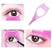 2 Pcs 3 in 1 Eyelash Tool Mascara Applicator Comb Guide and Brush Curler Plastic Eye Makeup Tool Set (Pink + Blue)