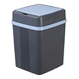 Generic 12L/3.17Gallon Smart Sensor Garbage Can Kitchen Bathroom Automatic Toilet Trash Can with Lid Waterproof Square Small Garbage Bin for Kitchen, Office, Toilet, Bedroom (Light Blue)
