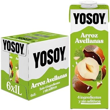 YOSOY - Bebida de Arroz con Avellanas, Caja de 6 x 1L