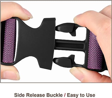 Image of Luggage Straps: Secure Your Belongings, Made Seat Belt Material Size 2 inch X6.5FT Color + 1 ADD A Baggage Belt(1 inchX20 inch Black) (Purple, 4 Pack)