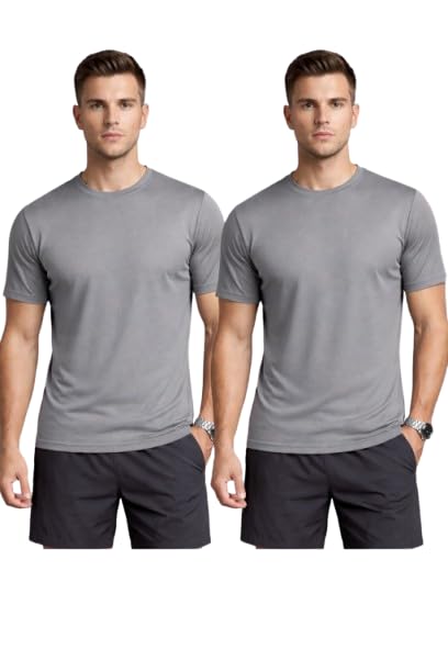 Men’s Solid T-Shirt & Shorts Set | Breathable Cotton Blend Athletic Wear for Gym, Running & Casual Use | Lightweight Quick-Dry Summer Activewear Co-Ord Set for Men (Pack of 2)-image-49