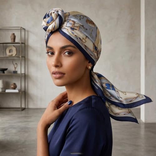 Image of Silk Head Scarf for Women - Luxury Satin Silk Hair Scarf, Soft Bandana Wrap for Sleeping, Hair Protection & Styling