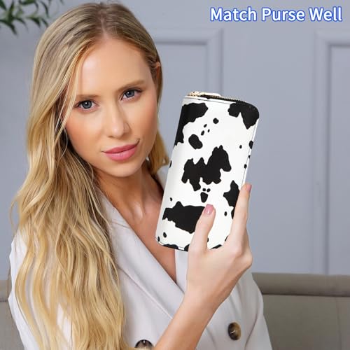 Cow Print Wallet for Women Money Organizers Western Purse Cow Stuff Gifts Double Zipper Ladies Large Capacity Card Cases3