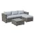 Patiorama 5 Piece Outdoor Patio Furniture Set, Sectional Conversation All-Weather Grey PE Wicker w/Light Cushions, Backyard Porch Garden Poolside Balcony Set