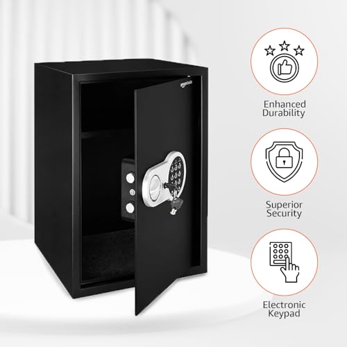 Image of Amazon Basics Digital Safe With Electronic Keypad Locker For Home, Gross Capacity - 58L (Net - 51L), Black