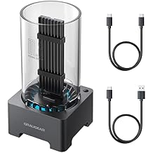 GRAUGEAR M.2 NVMe SATA PCIe SSD Enclosure Adapter Docking Station with Cooling Fan, USB3.2 Gen2 10Gbps M.2 SSD External Case USB C, Support UASP and Trim, M2 NVMe NGFF M Key B+M Key, RTL9210B Chipset