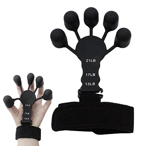 DEVZ Finger Strengthener, Grip Strength Trainer, 3 Resistant Level Finger Exerciser, Hand Grip Strengthener for Beginner, Hand Strengthener for Patients Strength Training