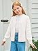 Haloumoning Girls Cardigan Button Down Long Sleeve Chunky Knit Sweater Fall Cute Outerwear Coat 5-14Y White