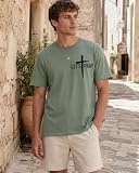 Christian Shirts for Men Need Prayer Tap My Shoulder T-Shirt Christian Cross Faith Religious Jesus Tshirts Women Green