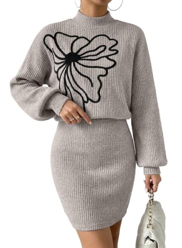 Pink Queen Embroidered Fall Dress Pullover Style Ladies Dresses Apricot