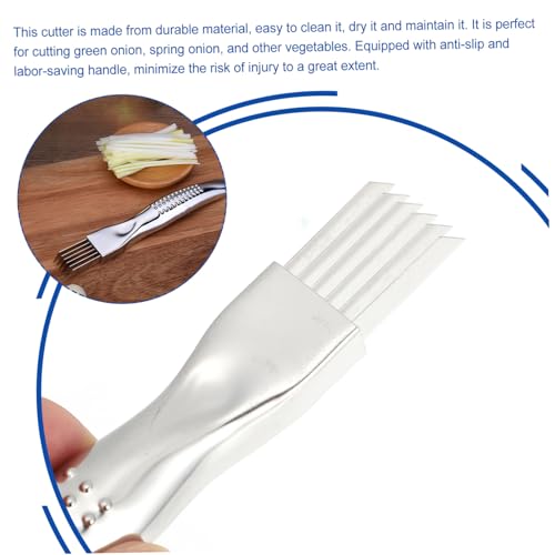 STOBOK ステンレス製切葱器 キッチン用野菜カッター 耐久性と錆びに強い多機能調理ツール 便利で な手動ネギスライサー 家 レストラン用