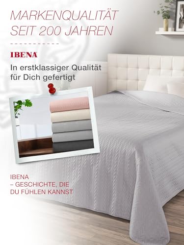 Ibena Nancy Tagesdecke 140x210 cm Tagesdecke Grau Leichte Decke mit Zopfmuster – Ansicht 6