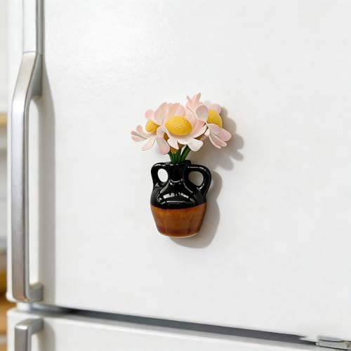 8 imanes mini jarrón de cerámica para refrigerador miniatura 4